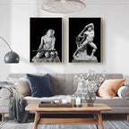 Nordic Simple Wall Art Black Ancient Greek Gods Sculpture David Statue Canvas Print Poster Home Living Room Bedroom Decoration