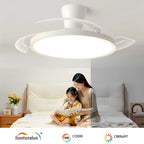 Modern Invisible LED Ceiling Fan with Light Large Air Volume 3 folding blades for Bedroom Dining room Electric fan AC220V