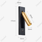 Modern Led Wall Lamp 110V 220V Led 3W Spotlight Sconce Wall Light for Beside Light Bedroom Living room Dining room Night Lights