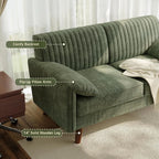 Modern Loveseat Sofa 64.5" for Small Space Living Room, Chenille Fabric 2-Seater Couch with High Legs（164cm）, Comfy Small Apartment Sofa Green