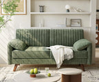 Modern Loveseat Sofa 64.5" for Small Space Living Room, Chenille Fabric 2-Seater Couch with High Legs（164cm）, Comfy Small Apartment Sofa Green