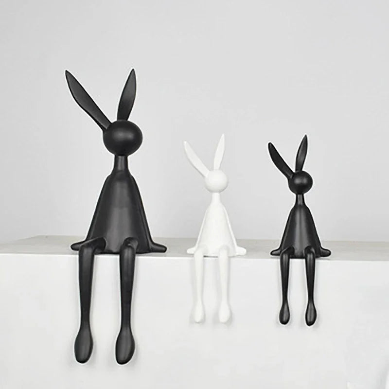 Creative Home Decor Rabbit Statue Abstract Art Sculpture Desk Living Room TV Cabinet Wine Cabinet Handicrafts Ornaments