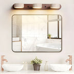 Travertine Stone Wall Sconce with Dimmable LED | Natural Wood Accent for Warm Ambient Glow