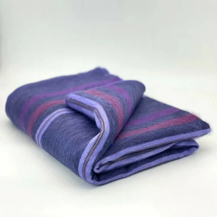Alpaca Bed Blanket - Striped