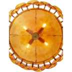 Ambra Series | Amber Murano-Style Glass Disc Chandelier with Solid Brass Frame for Dining