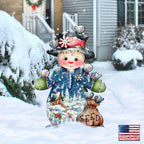 Blue Seed Freezing Christmas Outdoor Yard Sign by Jamie Mills-Price Christmas Santa Snowman Decor - 8457511F