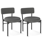 Dining Chair Set of 2 with Curved Backrest and Padded Seat