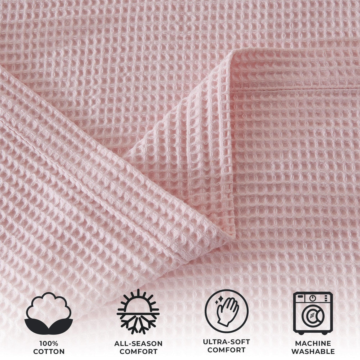 100% Cotton Waffle Weave Blanket - Mikala Collection