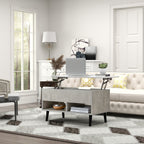 31.5 Inch Lift-Top Coffee Table with Hidden Storage and 2 Open Shelves