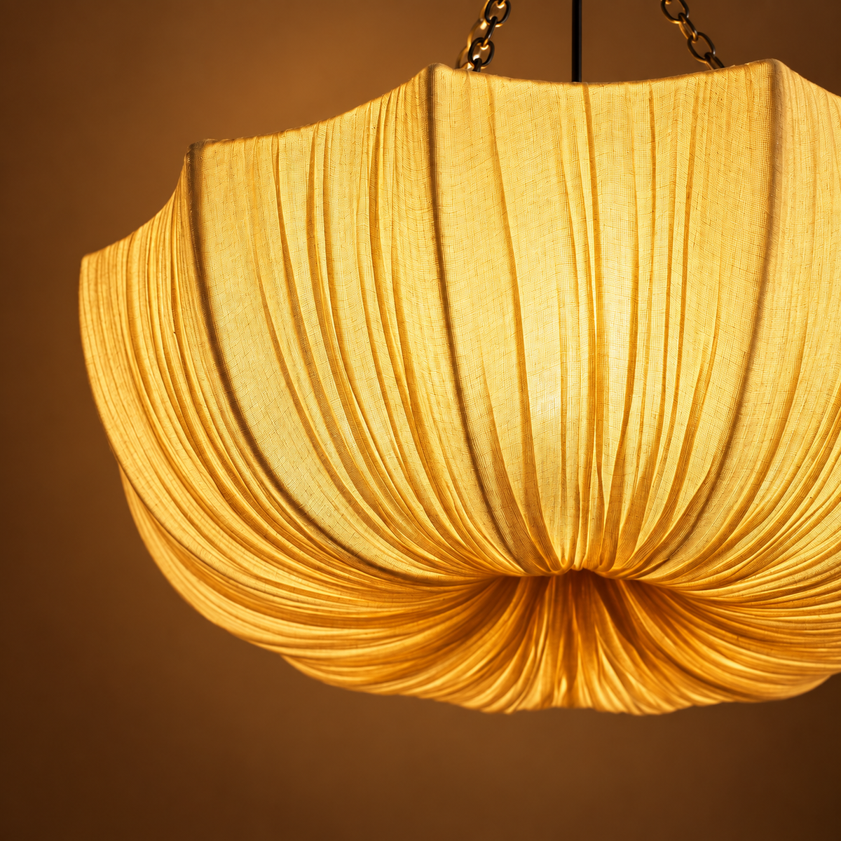 Hand-Draped Linen Pendant Light | Wabi-Sabi Chandelier for Dining Rooms