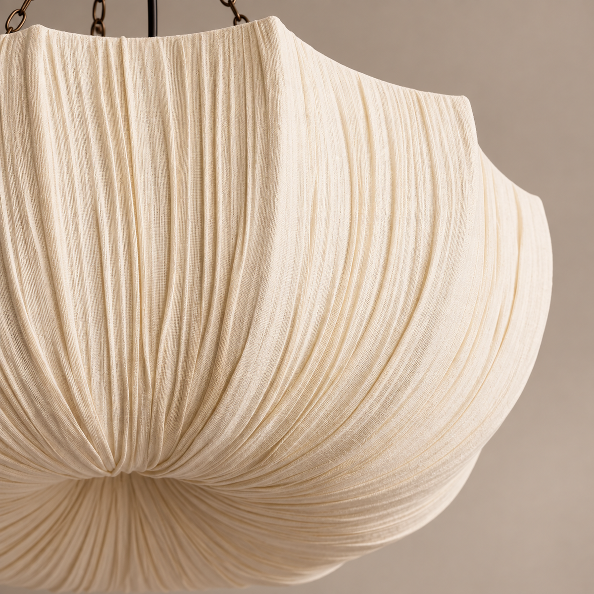 Hand-Draped Linen Pendant Light | Wabi-Sabi Chandelier for Dining Rooms