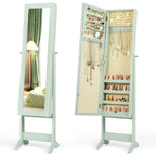 Mirrored Standing Jewelry Cabinet Storage Box