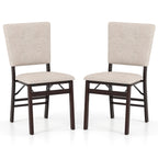 Foldable Dining Chair Set of 2 Armless Kitchen Chair with Padded Seat and Tilt Backrest